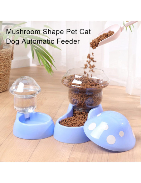 Dispensador Automático de Alimentos y Agua para Mascotas 1.8L - Azul