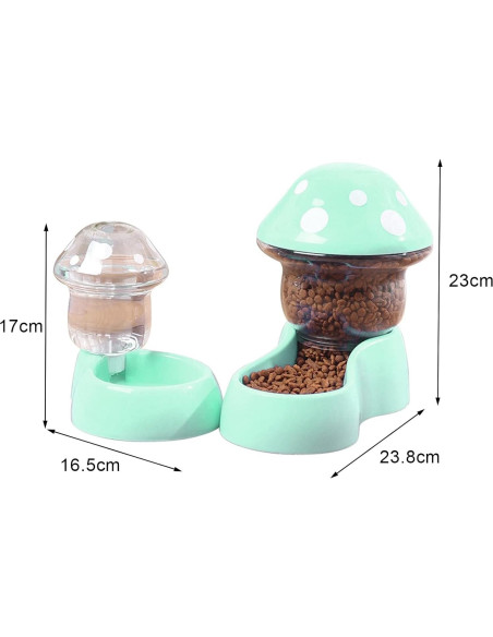 Dispensador Automático de Alimentos y Agua para Mascotas 1.8L - Azul