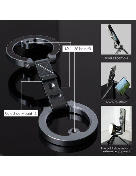 Soporte Magnético Doble para Teléfono Amlanpin Negro Ajustable