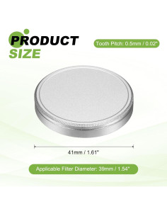 Tapa de Filtro de Lente PATIKIL 39mm Aluminio Plata 2