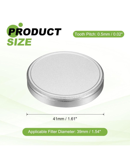 Tapa de Filtro de Lente PATIKIL 39mm Aluminio Plata