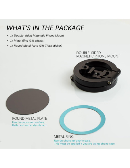 Soporte Magnético Doble para Teléfono Amlanpin Negro Ajustable