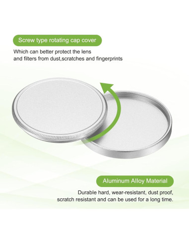 Tapa de Filtro de Lente PATIKIL 39mm Aluminio Plata