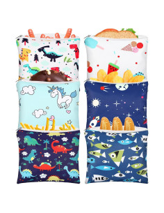 Chumia 6 Bolsas de Snack Reutilizables para Niños 18x18cm