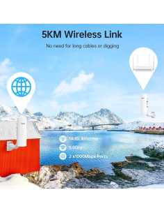 Kit Puente Inalámbrico UeeVii CPE688KIT WiFi 6 5KM 2