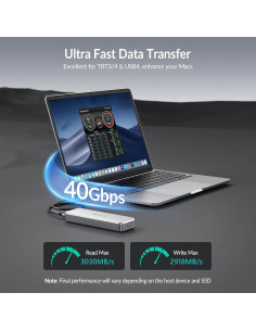 SSD Portátil GiGimundo G40 512GB USB4 40Gbps Aluminio CNC 2