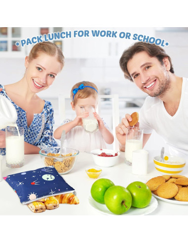 Chumia 6 Bolsas de Snack Reutilizables para Niños 18x18cm