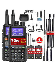 Walkie Talkie BAOFENG UV-5RM 10W con Receptor NOAA y Batería 2500mAh