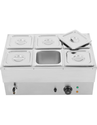 Calentador de Comida Eléctrico AGULIUM 1500W 6 Sartenes 2.2L