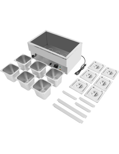 Calentador de Comida Eléctrico AGULIUM 1500W 6 Sartenes 2.2L