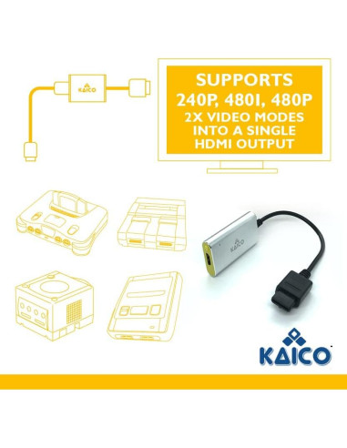 Adaptador HDMI Kaico para Nintendo N64/Gamecube/SNES - 480p