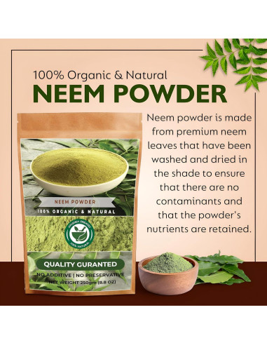 Polvo de Neem 250g Ayushka Organic - Suplemento Natural Piel y Cabello