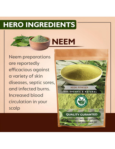 Polvo de Neem 250g Ayushka Organic - Suplemento Natural Piel y Cabello