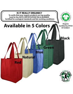 Bolsa de Compras Reutilizable Simple Ecology Algodón Orgánico 38x30.5cm 2