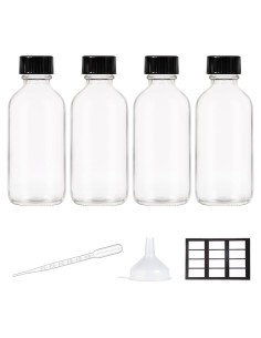 Paquete de 4 Botellas de Vidrio 60ml StellaCare con Tapa