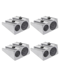 4 Sacapuntas de Magnesio Plateado YuanHolumid 30g 2 Agujeros