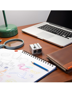 4 Sacapuntas de Magnesio Plateado YuanHolumid 30g 2 Agujeros 2