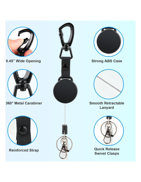 Soporte de identificación retráctil Coinarin con llavero y clip