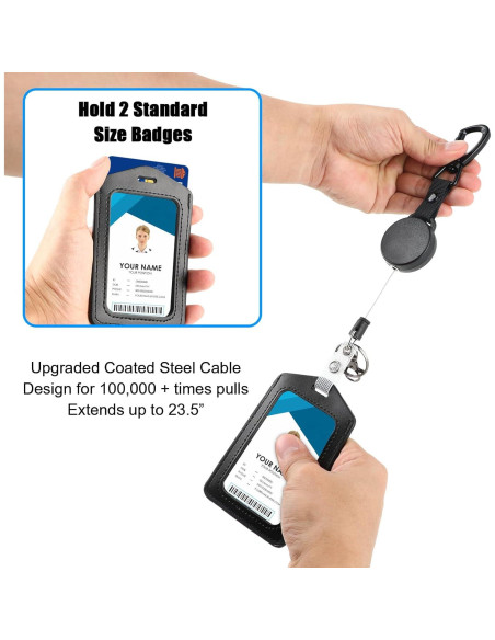 Soporte de identificación retráctil Coinarin con llavero y clip