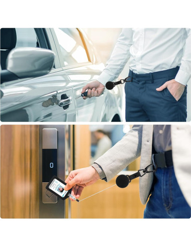 Soporte de identificación retráctil Coinarin con llavero y clip