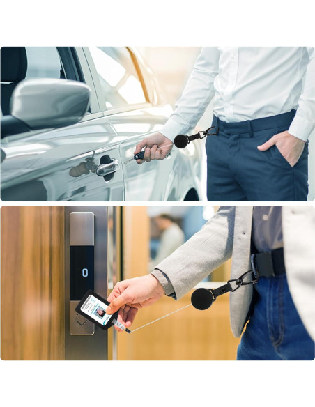 Soporte de identificación retráctil Coinarin con llavero y clip