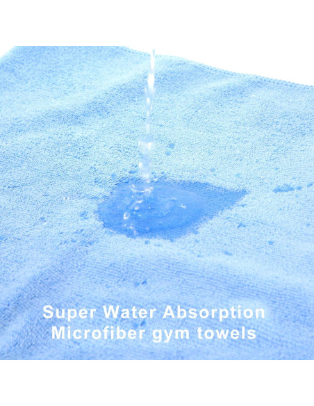 Juego de Toallas de Microfibra Wmiyafff 3 Piezas Azul 35x74 cm