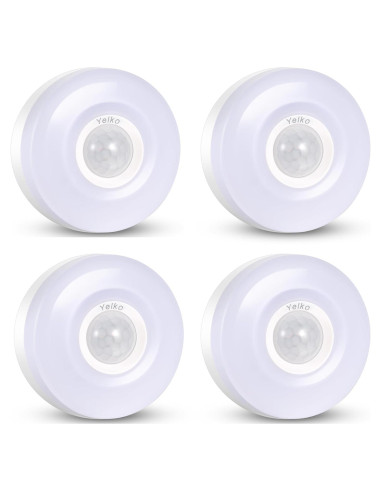 Luces Nocturnas Enchufables YELKO con Sensor de Movimiento - 4 Piezas