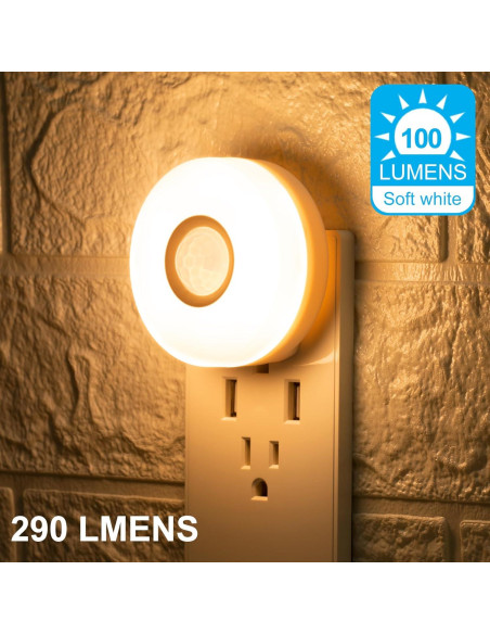 Luces Nocturnas Enchufables YELKO con Sensor de Movimiento - 4 Piezas