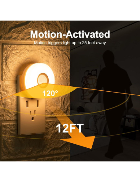 Luces Nocturnas Enchufables YELKO con Sensor de Movimiento - 4 Piezas