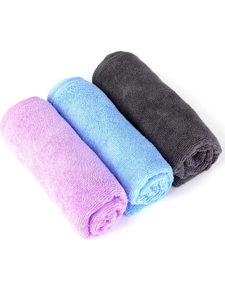 Juego de Toallas de Microfibra Wmiyafff 3 Piezas Azul 35x74 cm