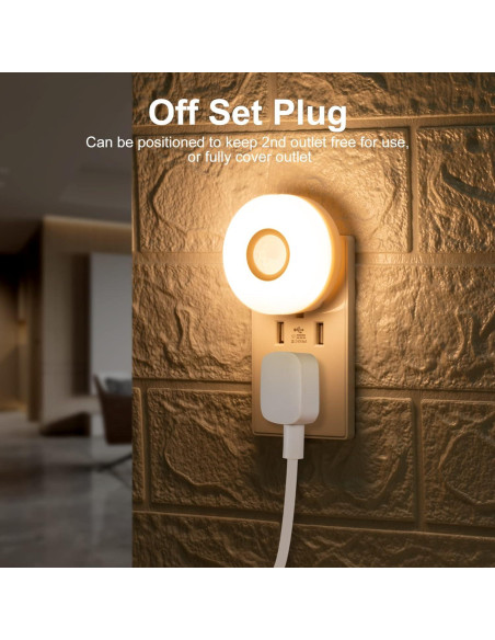 Luces Nocturnas Enchufables YELKO con Sensor de Movimiento - 4 Piezas