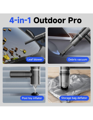 Aspiradora de Coche Mottinhill D120 4-en-1 Sin Cable 15,000Pa