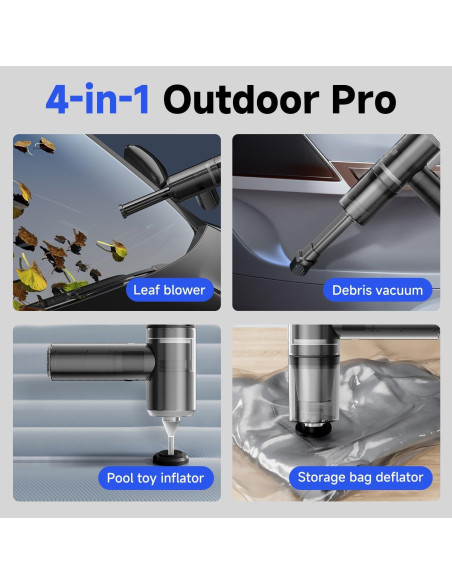 Aspiradora de Coche Mottinhill D120 4-en-1 Sin Cable 15,000Pa