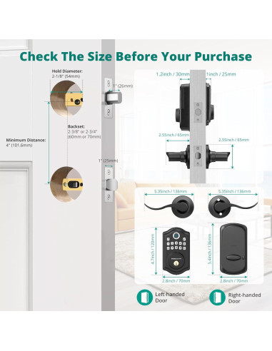 Cerradura Inteligente AkaGear DS10 Pro con Huella Dactilar y APP
