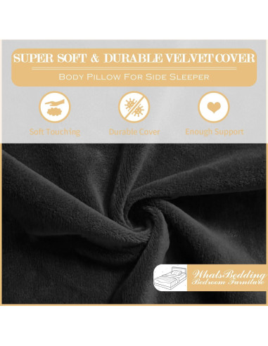Cojín de Embarazo WhatsBedding J 28x111,8x139,7 cm Negro