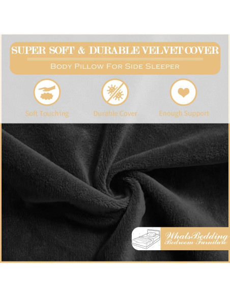 Cojín de Embarazo WhatsBedding J 28x111,8x139,7 cm Negro