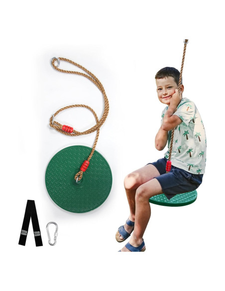 Columpio Giratorio Just.smile 360 para Niños Verde Oscuro