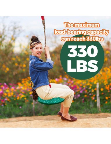 Columpio Giratorio Just.smile 360 para Niños Verde Oscuro