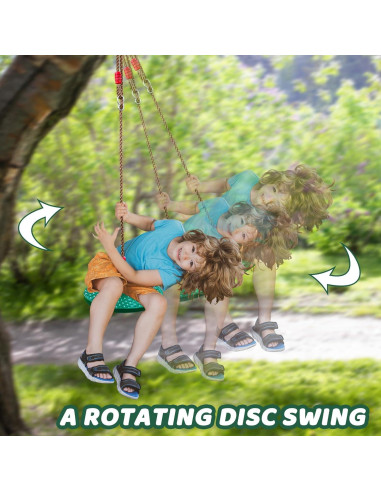 Columpio Giratorio Just.smile 360 para Niños Verde Oscuro