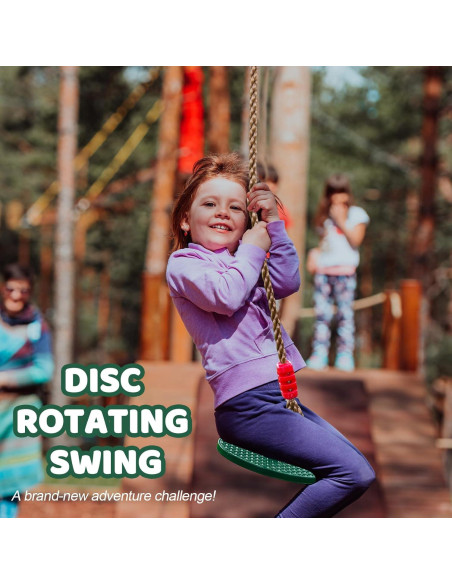 Columpio Giratorio Just.smile 360 para Niños Verde Oscuro