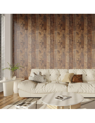 Papel Contacto Autoadhesivo TANONE Madera Marrón 17.5" x 7.2m