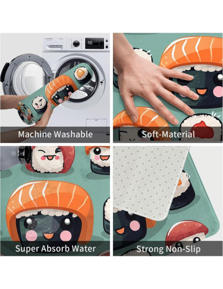 Alfombra de Entrada LKWSCGHM 49.5x80cm Antideslizante Floral