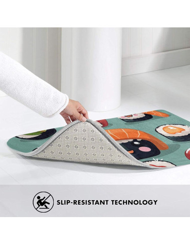 Alfombra de Entrada LKWSCGHM 49.5x80cm Antideslizante Floral