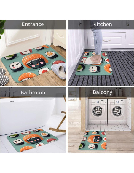 Alfombra de Entrada LKWSCGHM 49.5x80cm Antideslizante Floral