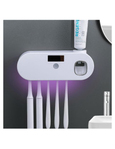 Soporte de Cepillos de Dientes WREWING Blanco con Dispensador