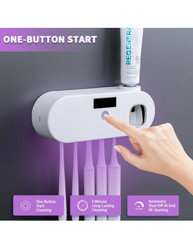 Soporte de Cepillos de Dientes WREWING Blanco con Dispensador