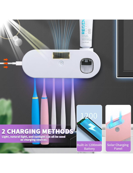 Soporte de Cepillos de Dientes WREWING Blanco con Dispensador