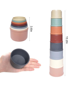 8 Tazas Apilables para Conejos Hmxpls - Juguetes Multicolores 2