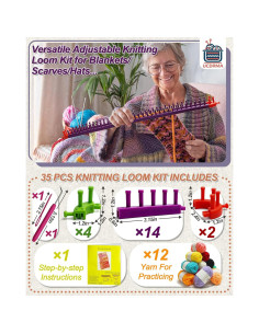 Kit de Tejer Ajustable UCDRMA con 21 Tamaños y 12 Hilos 2