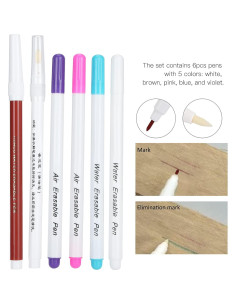 Conjunto de 6 bolígrafos borrables Zerodis - Tinta soluble en agua 2